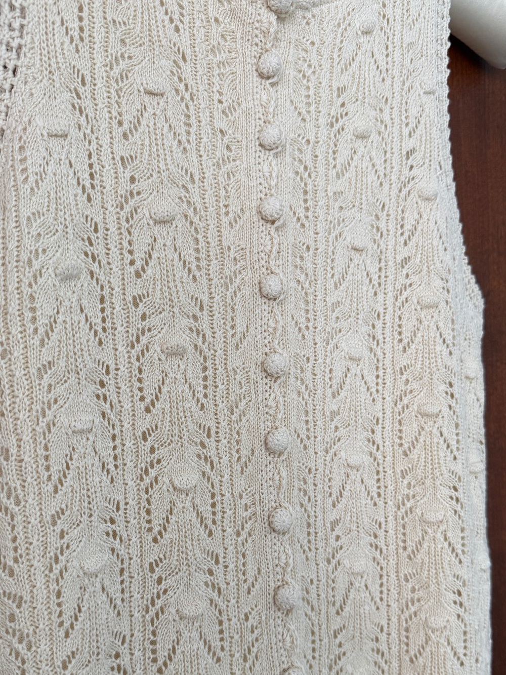 Sezane Willa Sleeveless Cream Knit Button-Front Dress - Picture 2 of 9